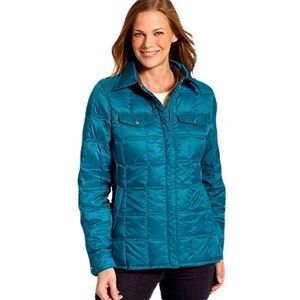 Woolrich Teal Blue ‘Abington’ Quilted Down Puffer Jacket, Size S